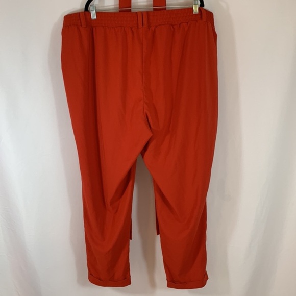 Torrid Orange Crepe Self Tie Tapered Pants - Picture 6 of 9